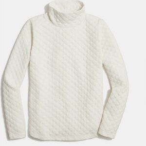 J. Crew Cream Quilted Turtleneck Top